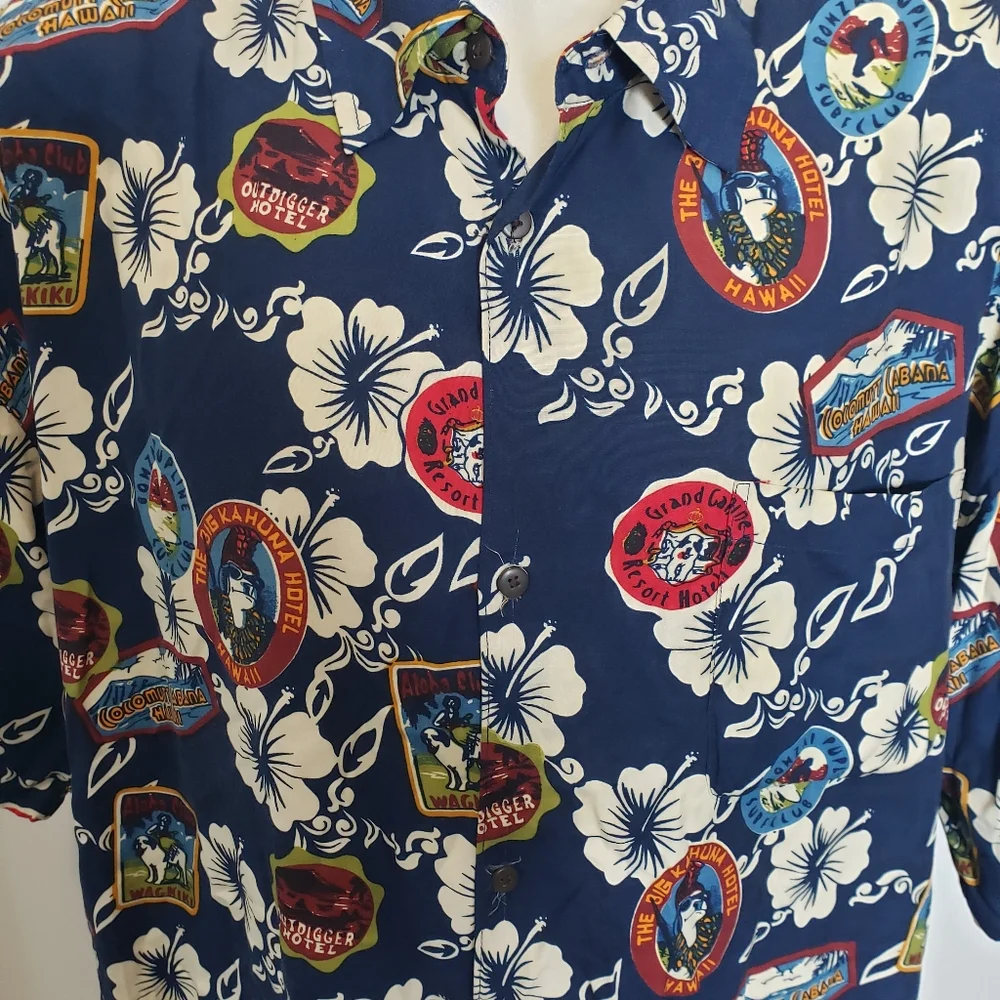 Big Dogs Shirt Men's Hawaiian Floral Short Sleeve Button Up Surf Hotel Size 3X